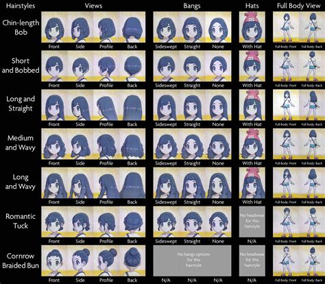 Pokmon Sun and Moon All Hairstyles Male and Female. . Pokemon sun and moon hairstyles